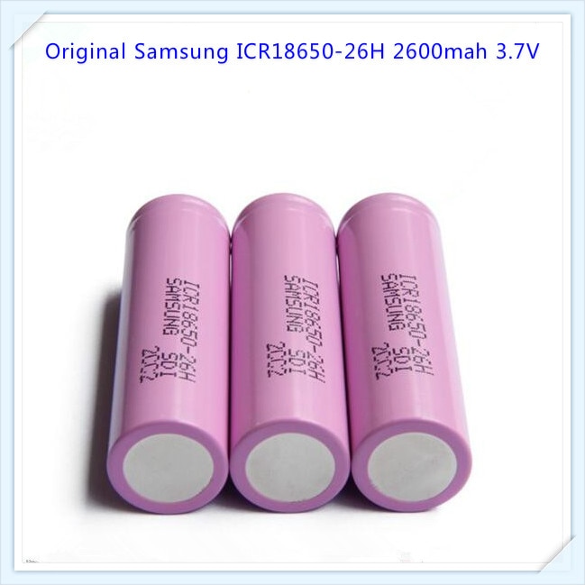 100% origineel voor Samsung ICR18650-26H 26 H 18650 2600 mah 3.7 v oplaadbare Li-Ion batterij met platte top (1 st)