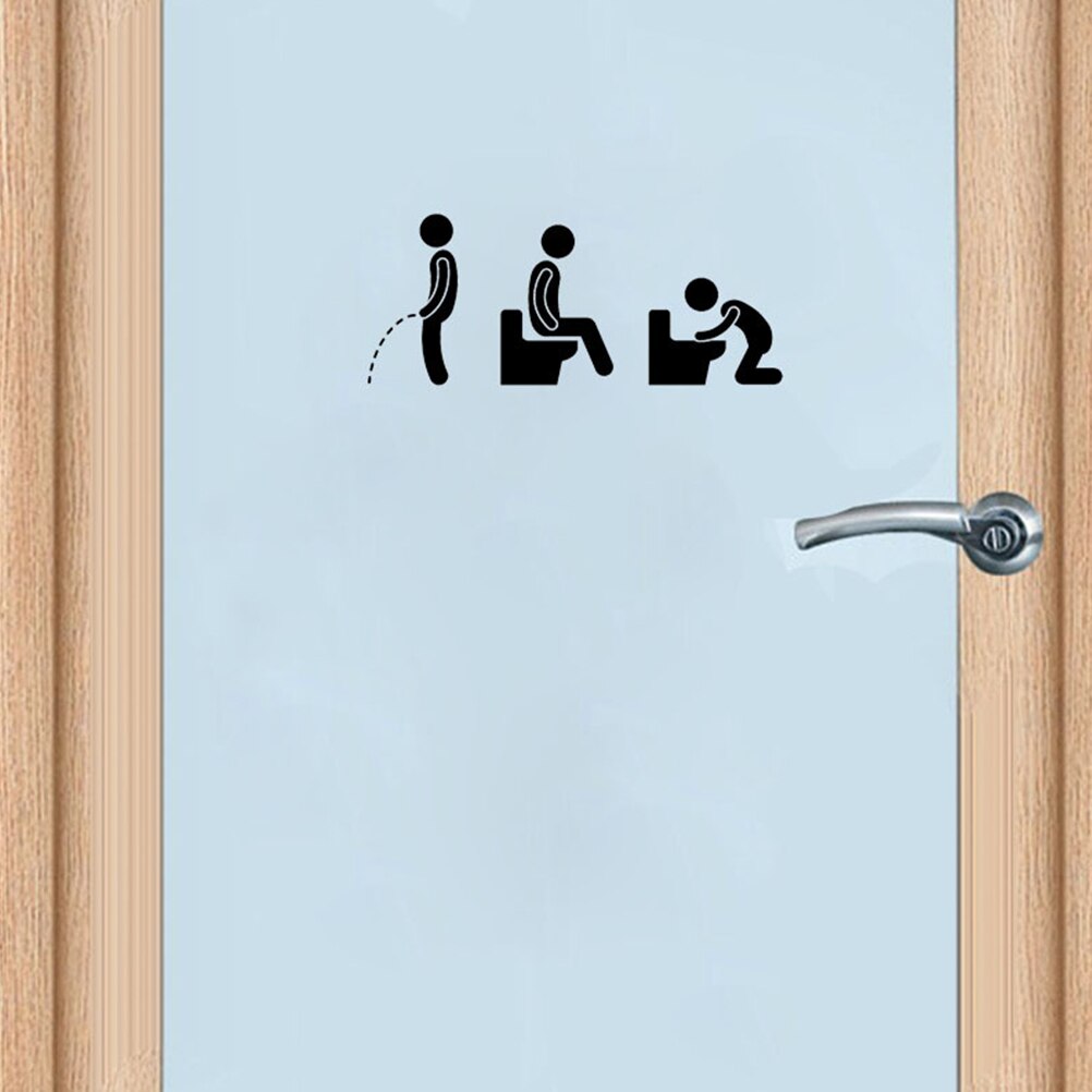 5 Pcs Wc Stickers Grappige Pvc Verwijderbare Decoratie Badkamer Decal Voor Bar Thuis