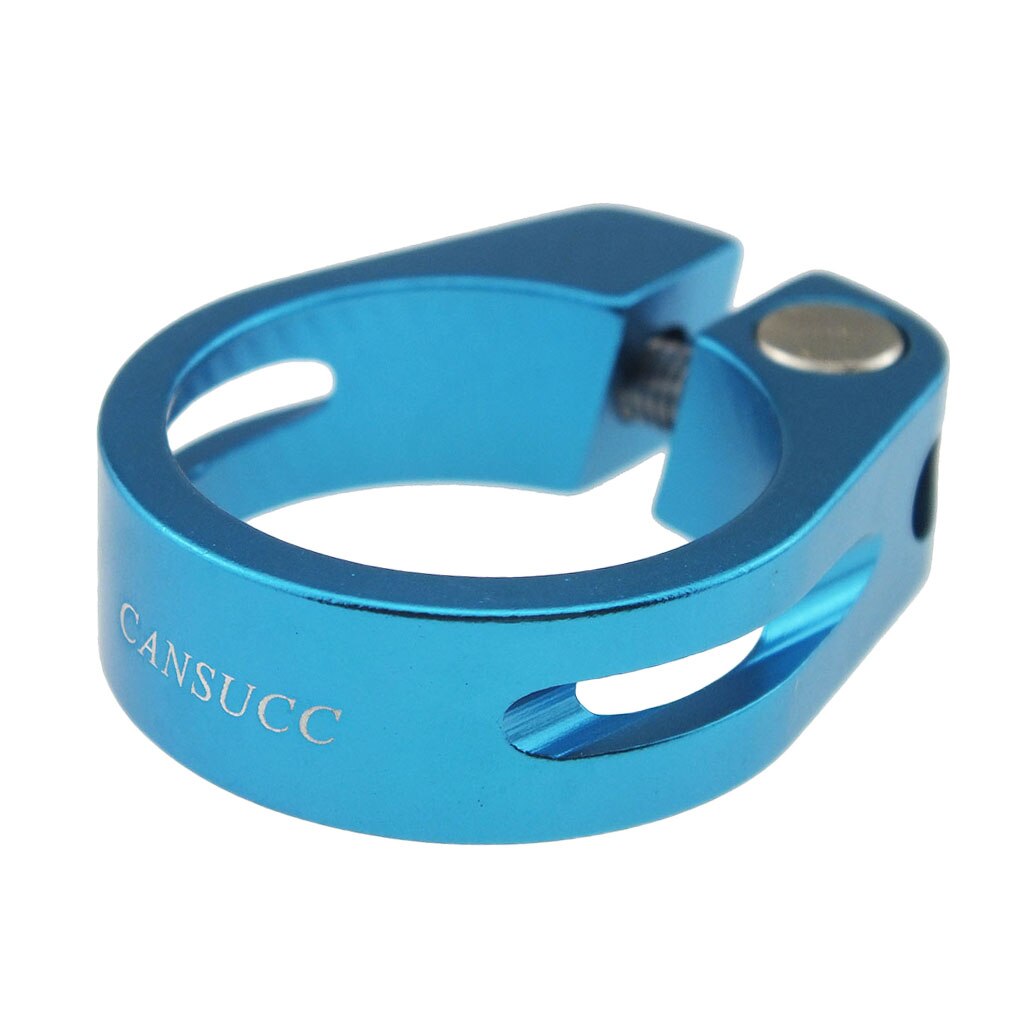 Bicycle Bolt Clamp Aluminum Alloy Quick Release Seat Post Locking Clamps for 27.2mm Seat Post: Blue