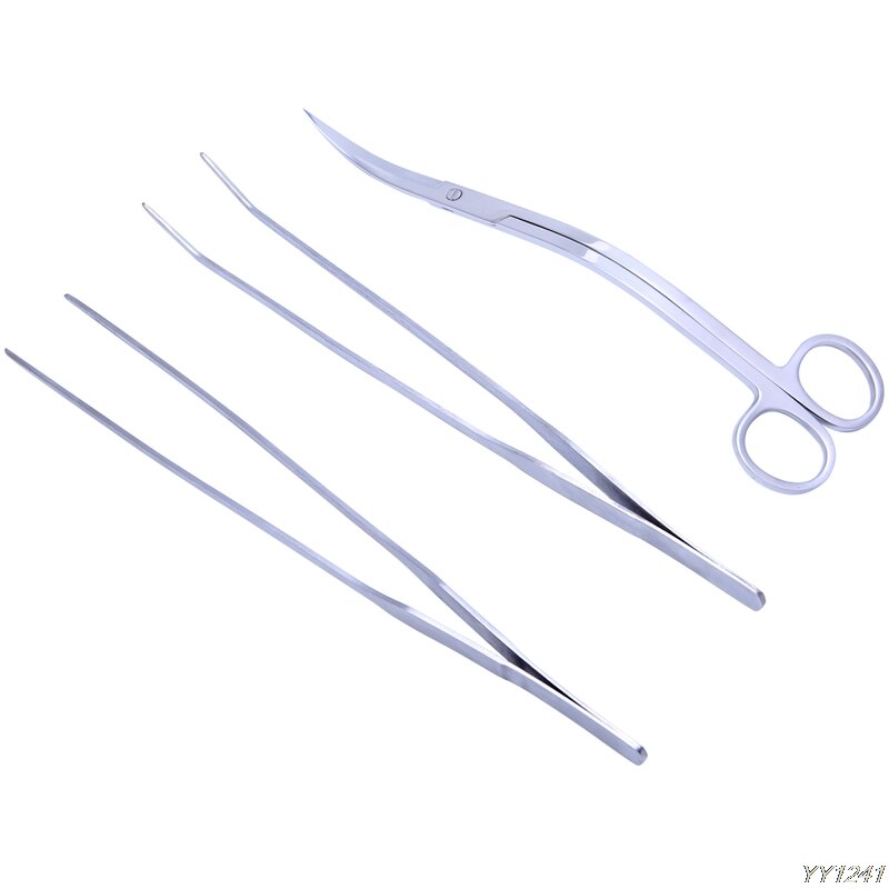 3- in- 1 aquarium levende planten pincet lange steel schaar trimgereedschapset: Default Title