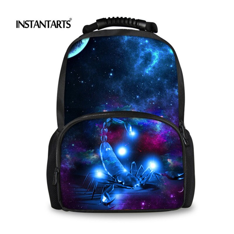 INSTANTARTS 3D Animal Wolf Lion Printing Backpack for Men Travel Laptop College Student Bagpack Universe Space Galaxy School Bag: CC3205A