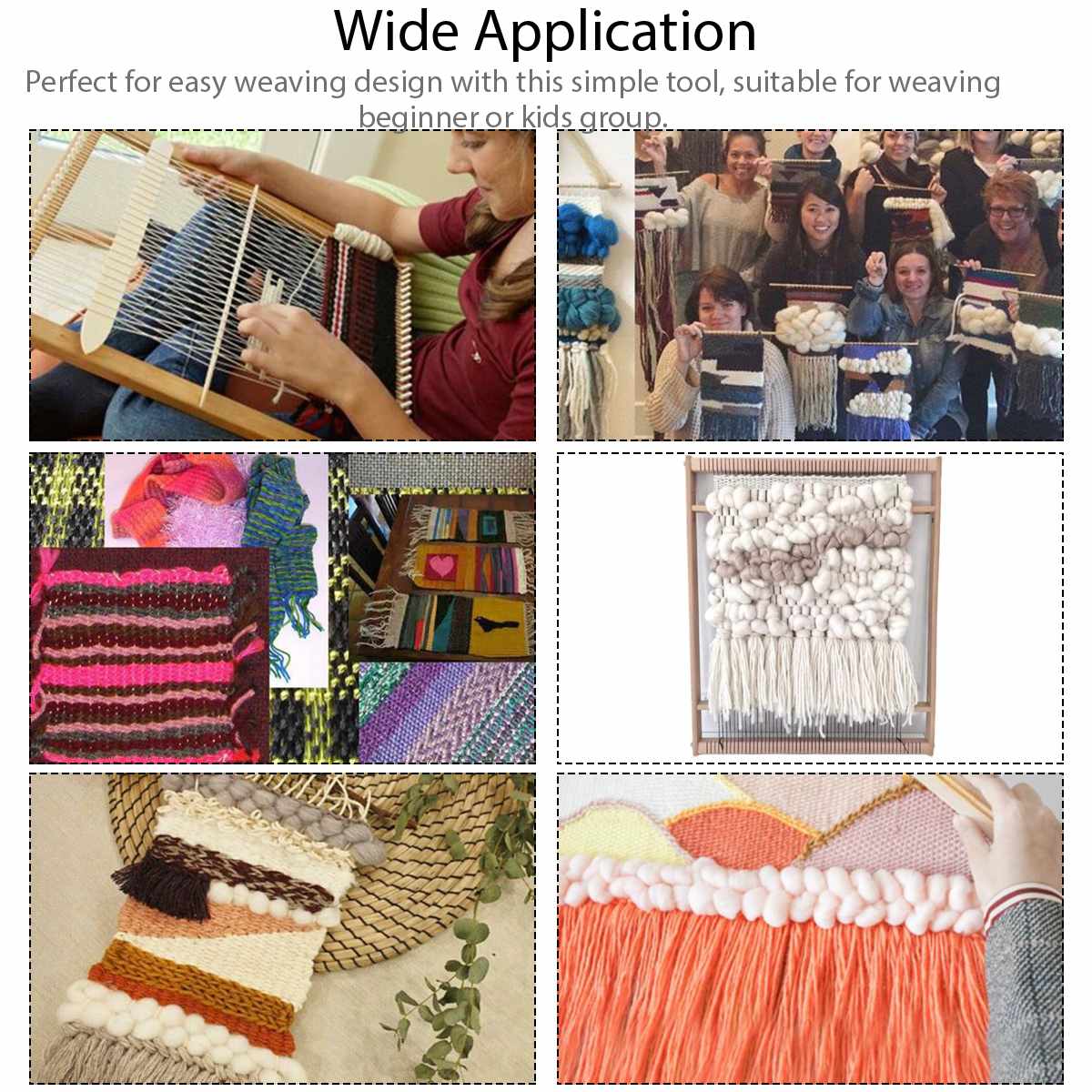 Wooden Tapestry Weaving Loom Kit Looms Hand-Knitted Machine DIY Woven Set Sewing Machine Home Waving Accessories Handmade Hook