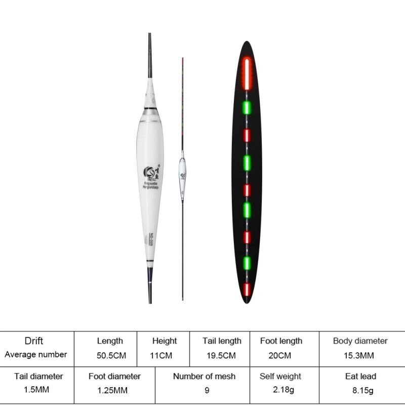 Smart Fishing Float Bite Alarm Fish Bite Bait LED Light Color Change Automatic Night Electronic Changing Buoy winter fishing: A9