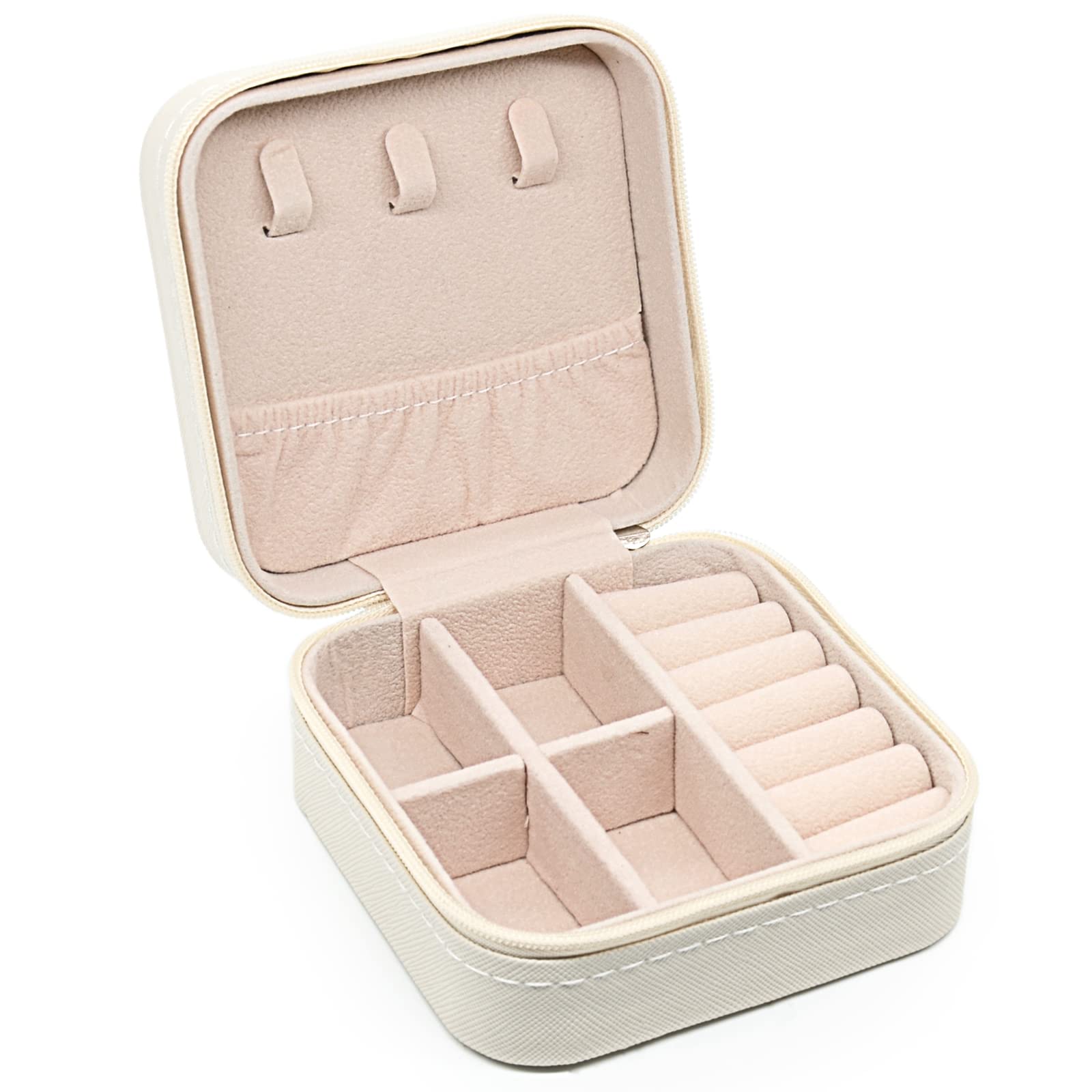 Mini Schmuck Aufbewahrung sbox tragbare Home Travel Ohrringe Halskette Aufbewahrung koffer für Frauen Ring Organizer Pu Leder Vitrine: WHITE
