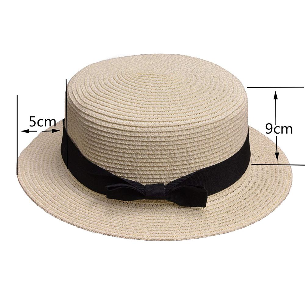 Sonnenhut freundlicher Hütte Sommer Kappe Stroh Hütte Frauen Sommer Mini Krempe Diskette Fedora Strand Kappe