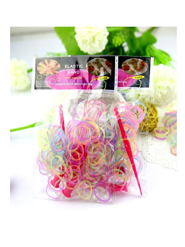 600pcs Elastic Rubber Loom Bands DIY Handmake Craft Rubber Band Bracelets for Children Women Wrist Jewelry Making Supplies