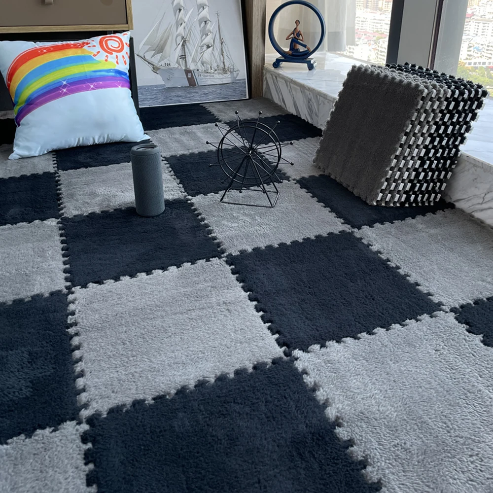 Estera de felpa suave para niños, juguetes para bebés, alfombra de rompecabezas de espuma Eva, alfombras de juego cálidas para niños, alfombras entrelazadas, alfombra infantil de 30x30x1cm: 1.200 mm x 1.700 mm / violet