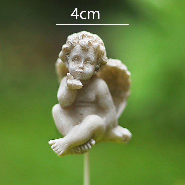 3Pcs/Set Mini Mermaid Miniatures Artificial Garden Fairy Angel Elf Resin Crafts Decorations Succulent Potted Plants For Home: 1