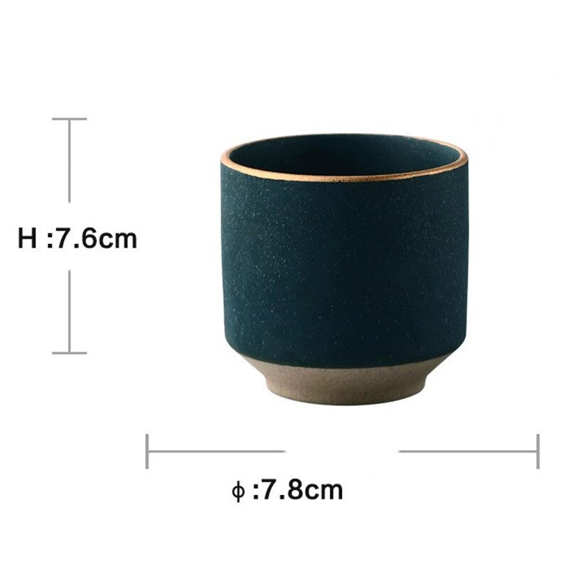 Europeu tigela de arroz 250ml café café da manhã copo de água cerâmica caneca de café grande volume verde xícara de chá drinkware suprimentos: a