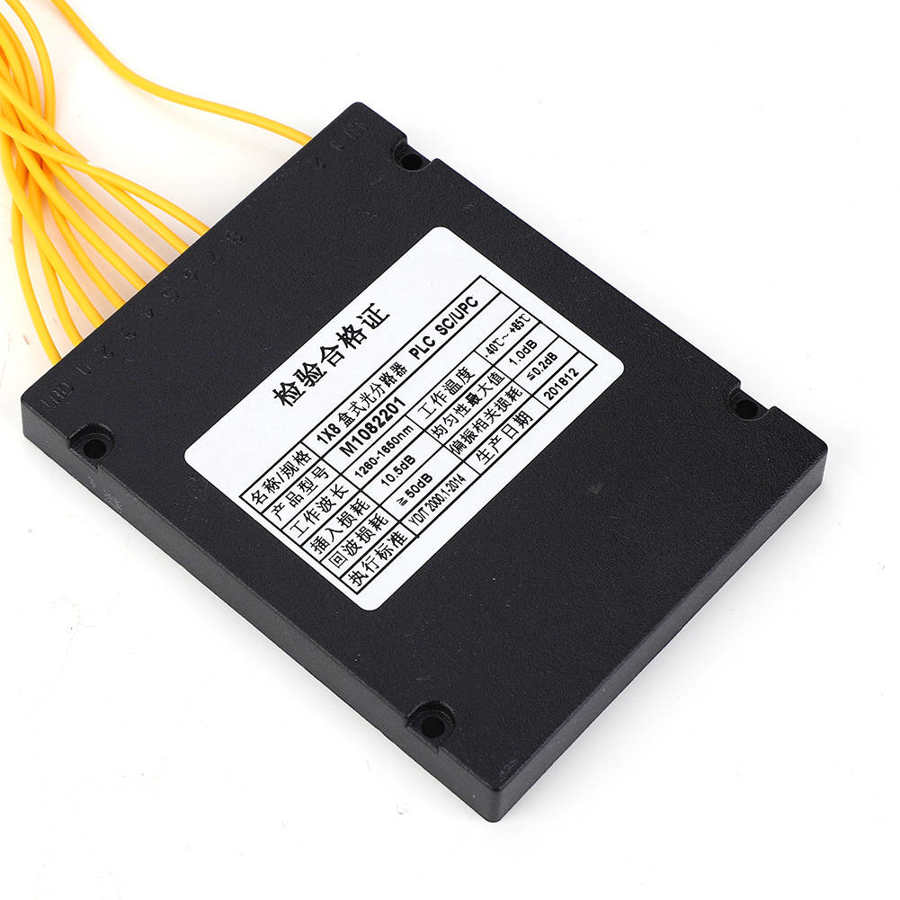 Fiber Optic 1X8 Singlemode PLC Fiber Splitter SC/UPC Splitter Module 1310-1550nm