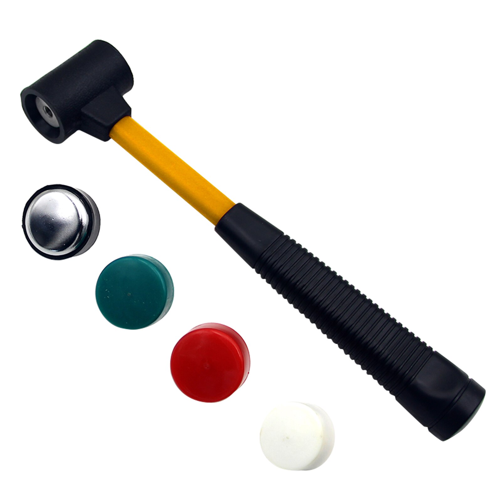 4 In 1 Hand Tool Multifunctional Multihead Hammer DIY Non Slip Shock Absorbing Woodworking Installation Interchangeable Head