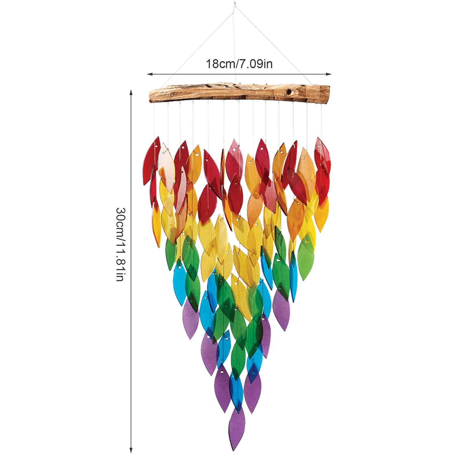 Rainbow Wind Chimes Wall Hanging Exquisite Waterfall Chime Outdoor Maple Leaf Wind Chimes Window Courtyard Gardening Decor: Default Title