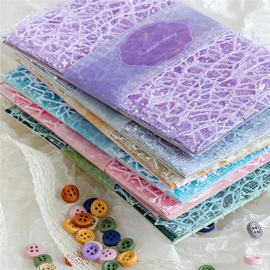 31 unids/pack de materiales de gasa, papel y botones, decoración para álbumes de recortes, papel artesanal, Collage estético, diario basura, papelería