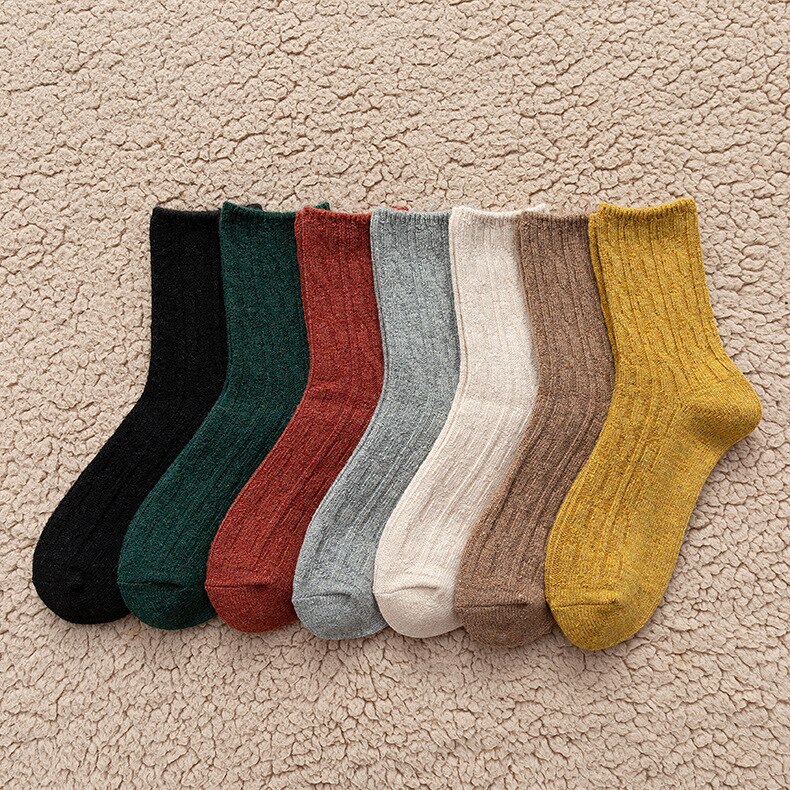 Moda zimowe skarpetki damskie długie skarpetki dziewczyny Korea styl kolor oddychające zwykły bawełniane skarpetki dama retro ciepłe długie wysokie jakości