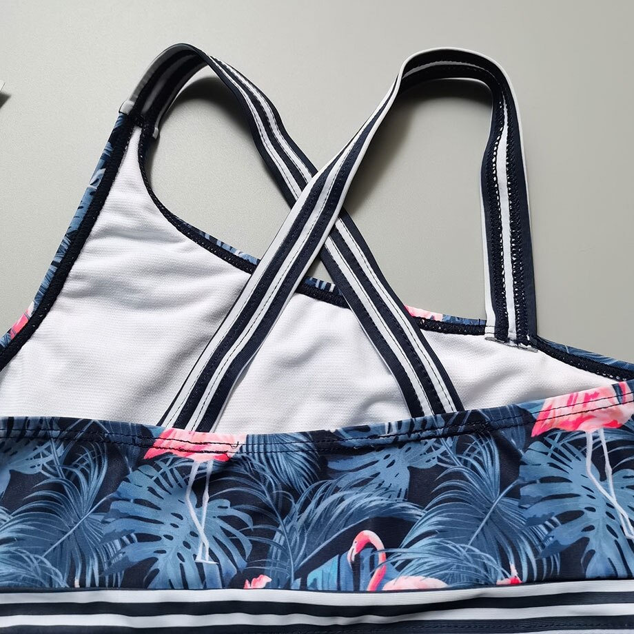 Bañador de flamenco para niña de 3 a 14 años, Bikini cruzado para niñas, traje de baño de dos piezas para niñas, ropa de baño para niñas, ropa de playa