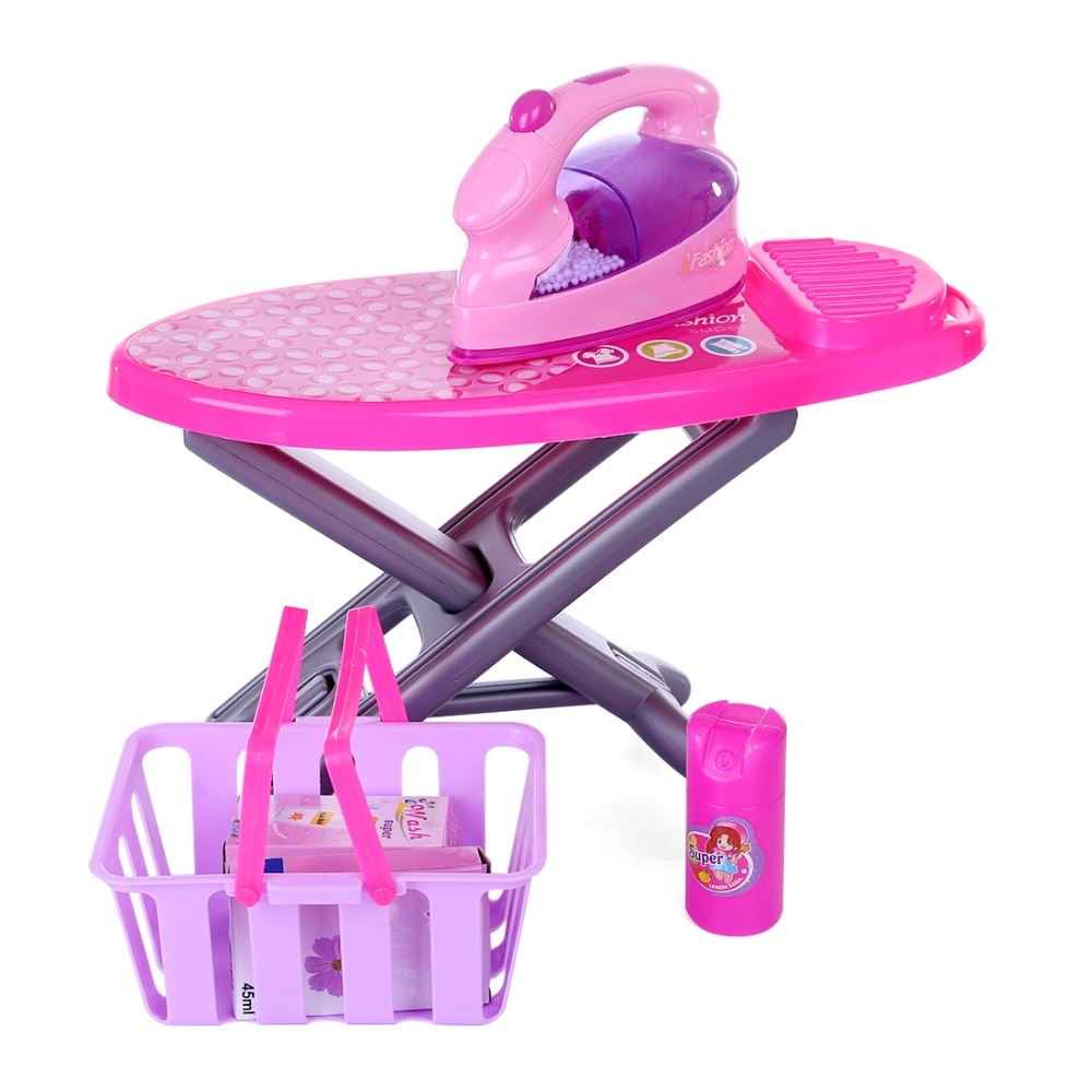 Pretend Play Elektrische Ijzer Kit Plastic Roze Safrty Plastic Licht-Up Simulatie Kids Kinderen Baby Meisje Thuis Apparaten speelgoed