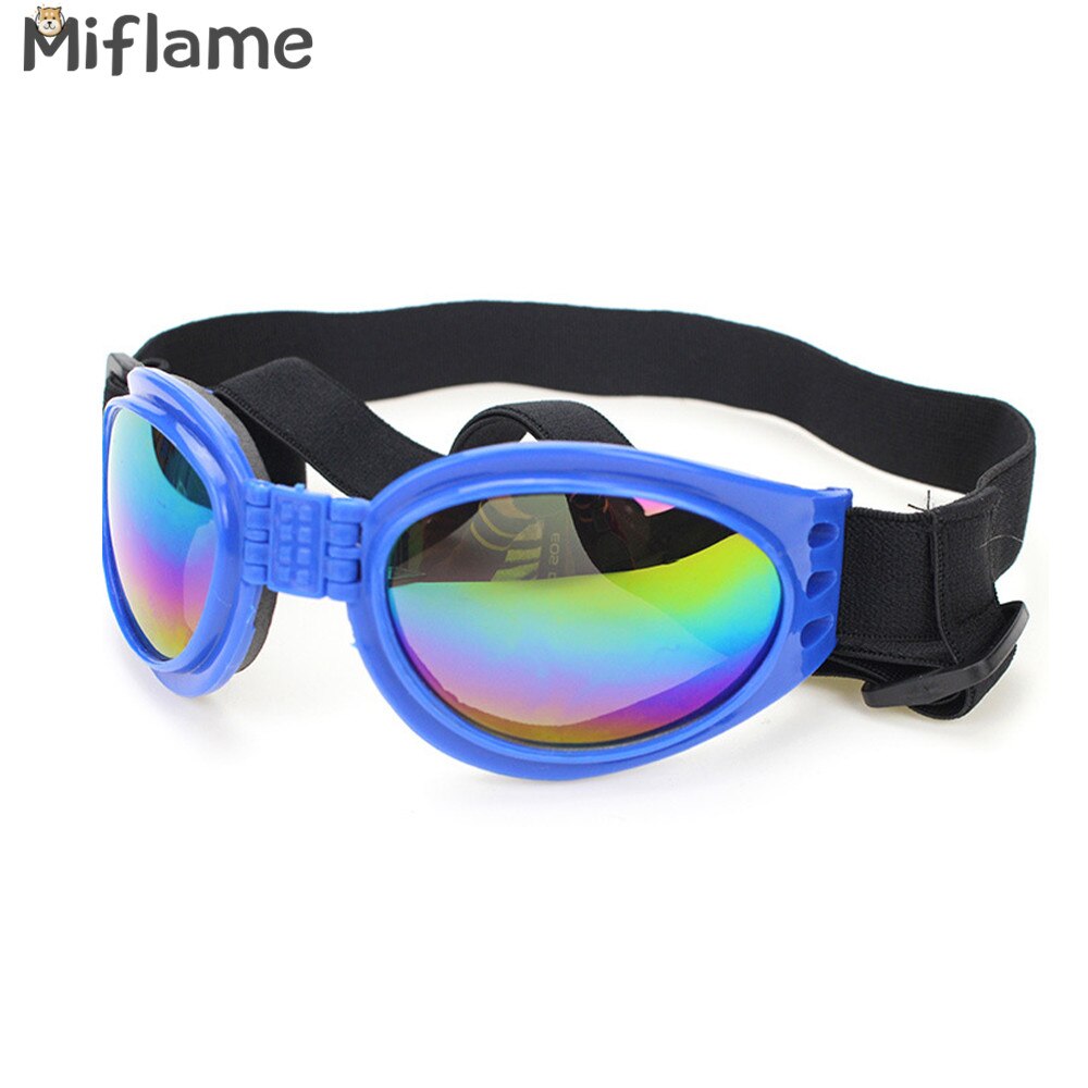 Miflame Multicolor Dog Protection Goggles Foldable Dog Glasses For Pet Eyewear Chihuahua Schnauzer Glasses Small Dog Sunglasses: Blue