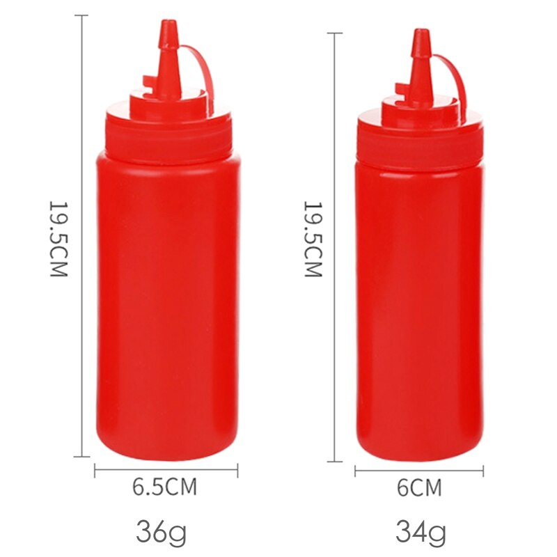 Squeeze Sauce Bottle Plastic Leak-proof Salad Squeeze Bottle Pointed Seasoning Bottle Dispenser Bottle Ketchup Sauce Bottle