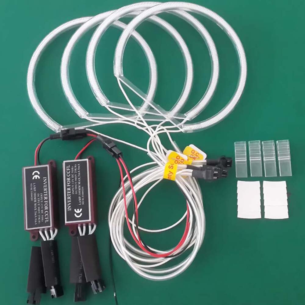 4Stck 131MM CCFL E36 Engel Augen Weiß Neon- Birne Halbkreis glühen Tagfahrlicht für Bmw E46 E39 3 serie
