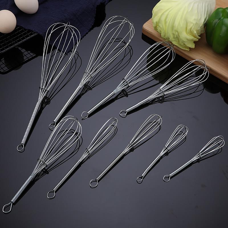 Cocina, batidor de hierro Manual de fácil agarre globo batidor para huevos Mini Acero inoxidable batidor de huevo pequeño mezclador herramientas de la cocina