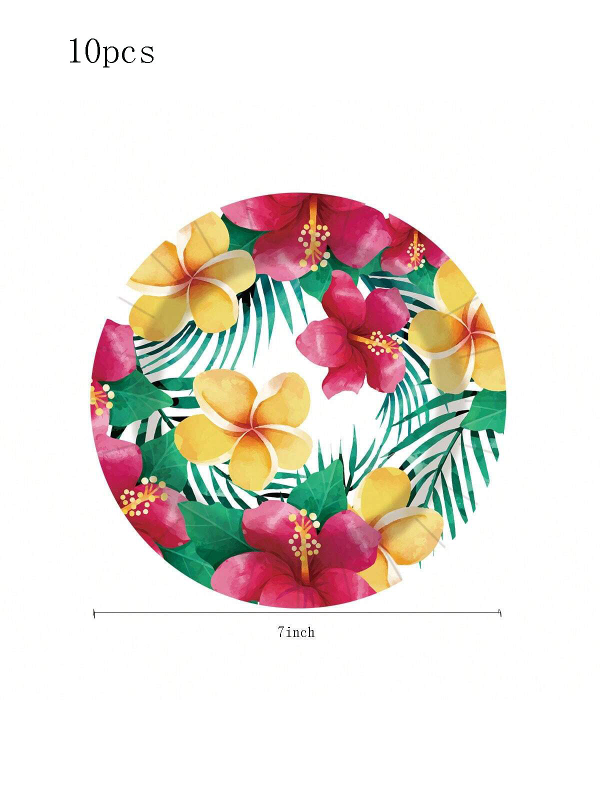 Tropisk stil blomsterfest servise engangstallerken kopp papirhåndkle servise vind: Fluorescensgul