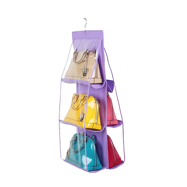 6 Pocket Handtas Opslag Opknoping Zakken Duurzaam Deur Mode Backbag Opbergtas Hoge Home Benodigdheden Kast Rek Hangers: African Violet