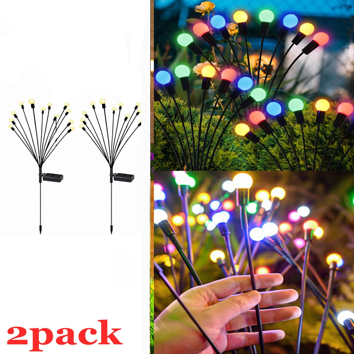 Luces solares de jardín, luz oscilante Solar, luces de viento para exteriores, luces decorativas para Patio, decoración de camino