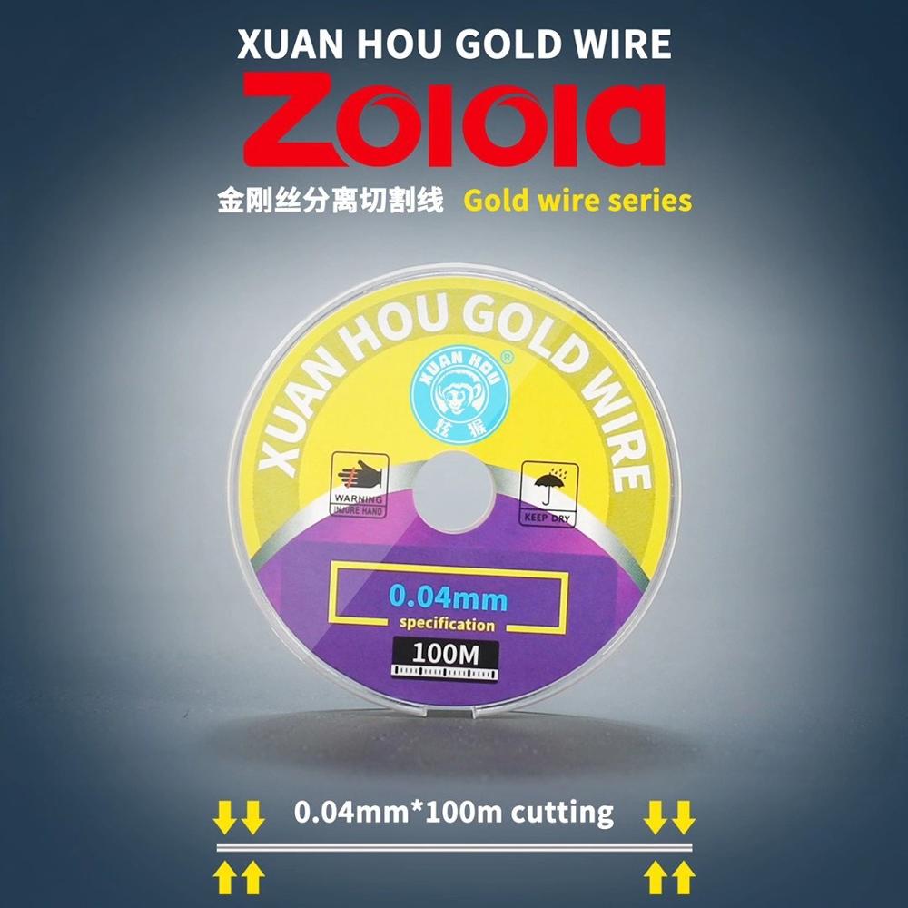 XUANHOU ZOLOLA 0.028mm 100M LCD Gold Wire for Mobile Phone Screen Display Glass Separation Line Repair Tool
