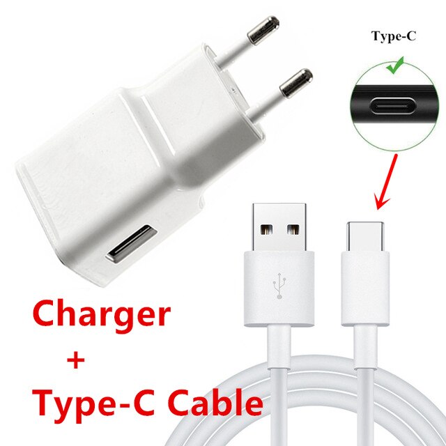 For Samsung Feel 2 A51 A50 A52 A21S A12 A91 S8 S9 A71 S9 S8 S10 S20 S21 Phone charger Adaptive fast Charging EU USB Charge Cable: Type c Charger
