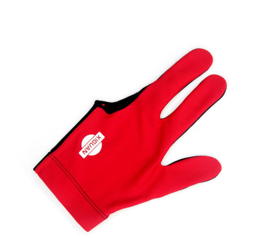 Billiard Glove Three Fingers Left Hand Red/Blue/Yellow Colors Gloves Billiard Accessories China: Red