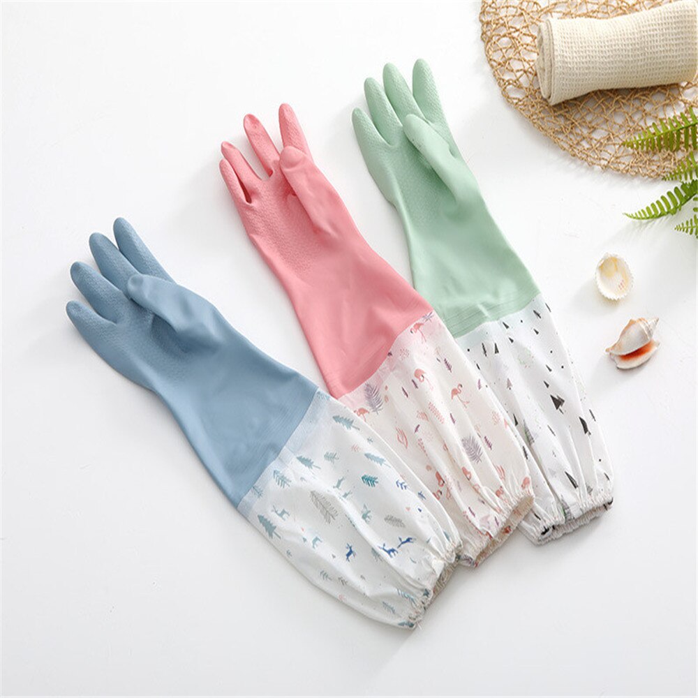 S/M/L Maten Lange Mouwen Pvc Rubberen Handschoenen Kichen Waterdicht Afwassen Schoonmaak Handschoenen 3 Kleuren Huishoudelijke Schoonmaakmiddelen tool