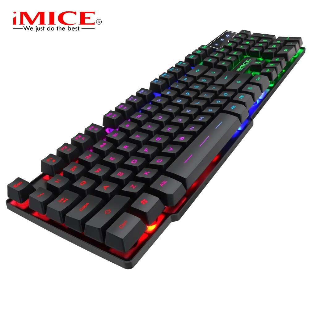 Gaming RGB Light Keyboard Mice Mouse Pad Sets 104 Keycaps Waterproof Keyboard 2400 DPI Wired Mouse 30*80cm Pad for Gaming