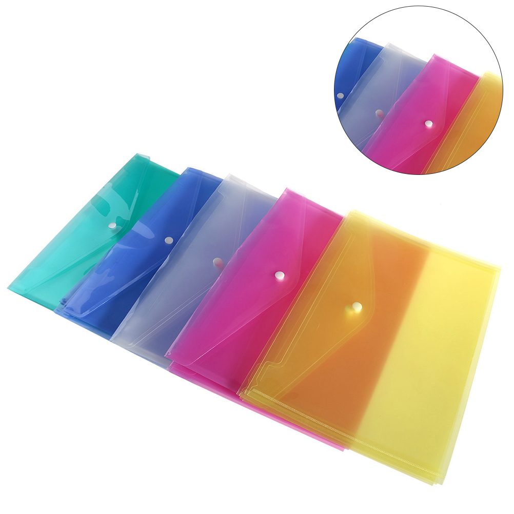 12 Pcs Envelope File Document Folder Clear Document Envelope Organizer with Snap Button(Blue)