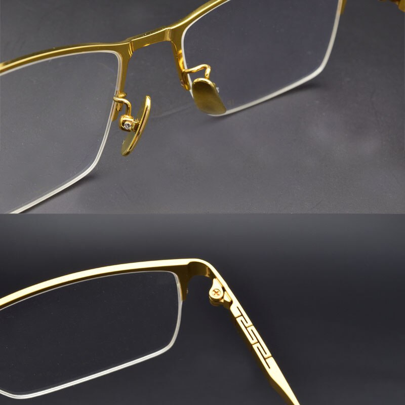 Montura de gafas de titanio puro para hombre, gafas graduadas de aleación de titanio, gafas plateadas súper ligeras, montura de gafas ópticas