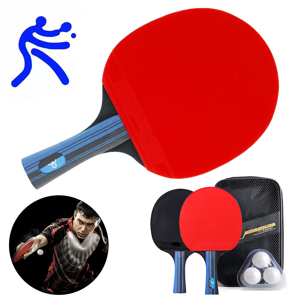 1Pair 4 Star Tennis Table Racket Offensive Ping Pong Racket With Double Face Pimples for Beginner and Advanced Players