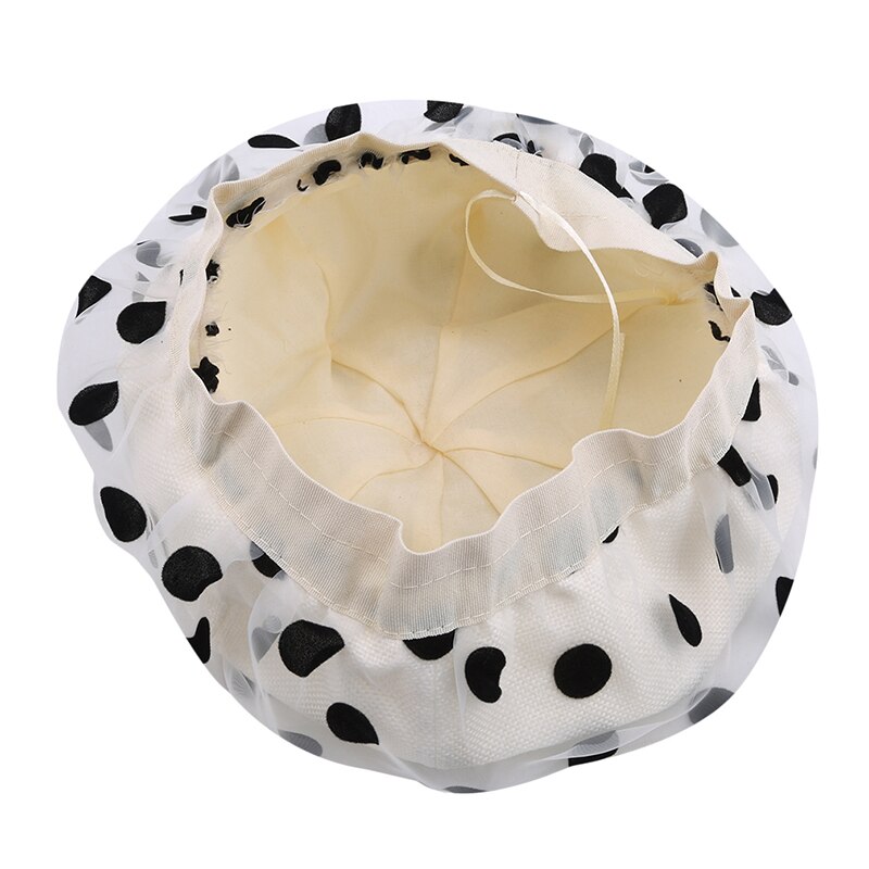 Boina de algodón Organza, novedad en boina de verano para mujer, boina negra suave con lunares, boina blanca y negra para mujer