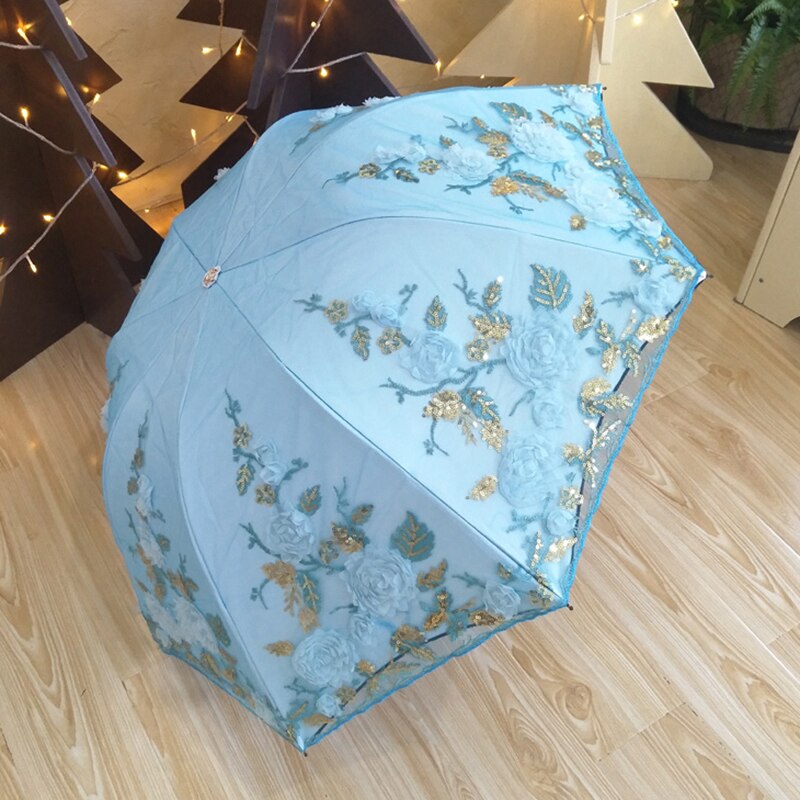 Princess Umbrella Sunshade Bumbershoot Lace Anti-sunshine Ombrelle Anti-ultraviolet Rubber Sunumbrella Sunshine and Rain