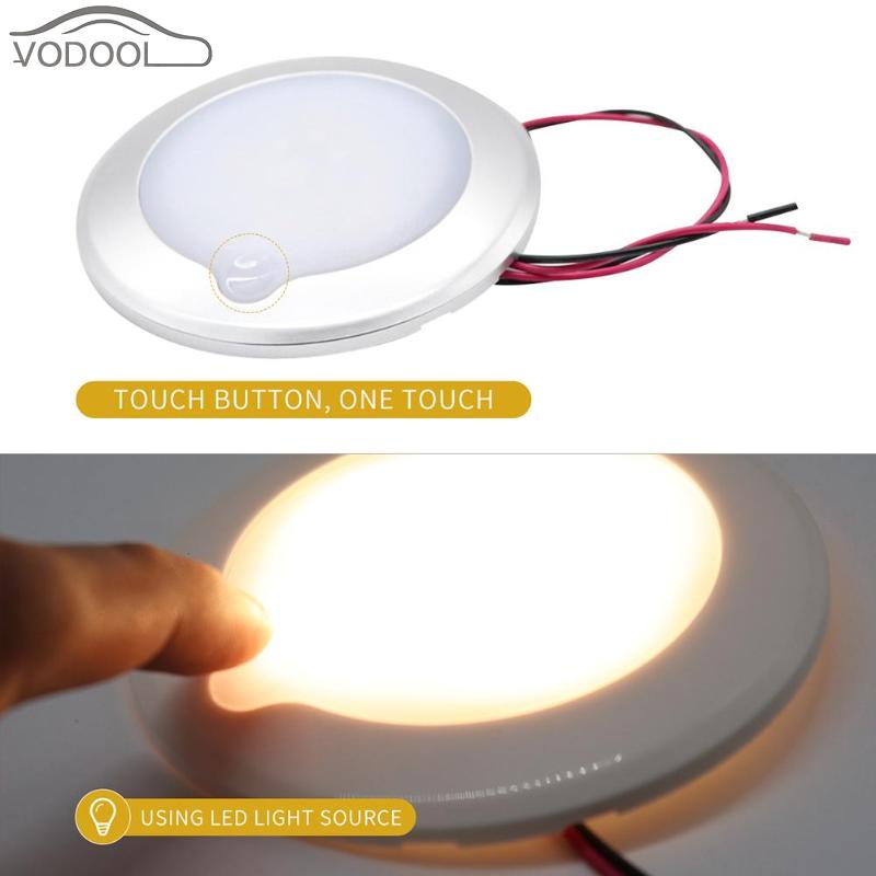 Caravan Accessories Camping Car RV Roof Ceiling Cabin Light IP67 Touch Dimming Boat Caravan Marine Motorhome Interior Lamp