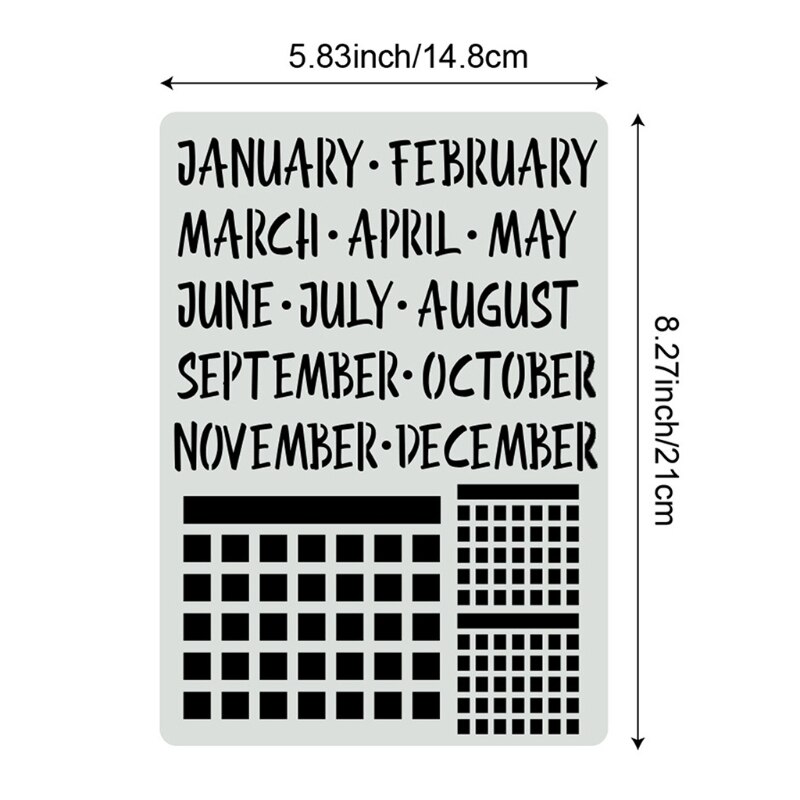 16pcs Plastic Journal Stencils Template for Journal Notebook Diary Scrapbook Planner DIY Drawing Stencils 8x6 Inch