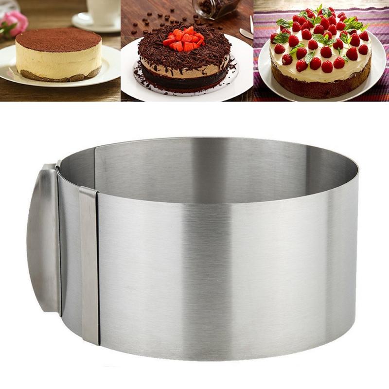 1Pc Verstelbare Mousse Ring 3D Ronde Cakevormen Rvs Bakken Mallen Keuken Dessert Cake Decorating Accessoires Gereedschap