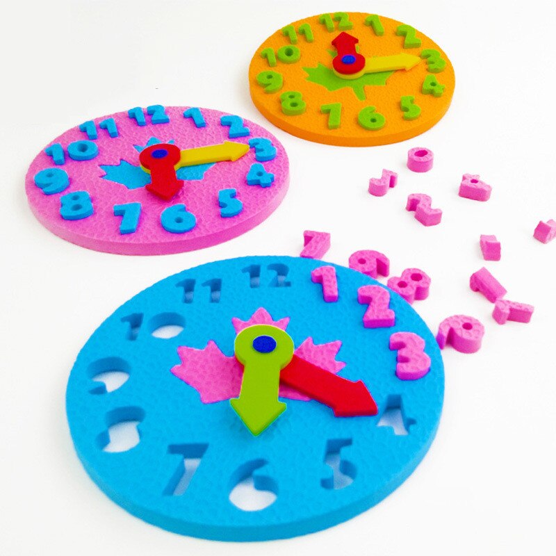 1 Pcs Kids Diy Eva Klok Leren Onderwijs Speelgoed Fun Puzzel Spel Voor Kinderen 3-6 Jaar Oud kinderen