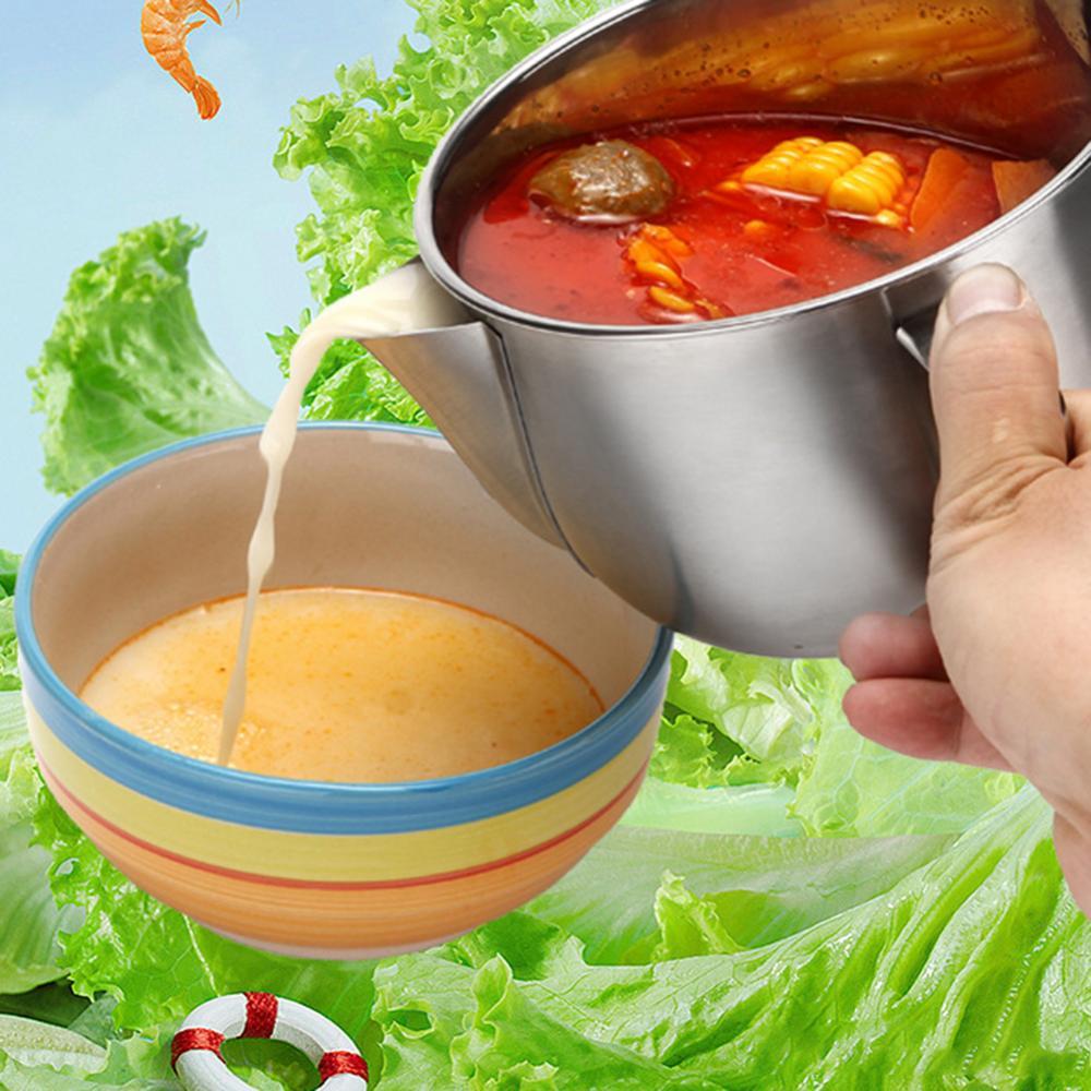 Separador de grasa y salsa de acero inoxidable, cuenco colador, utensilios de cocina