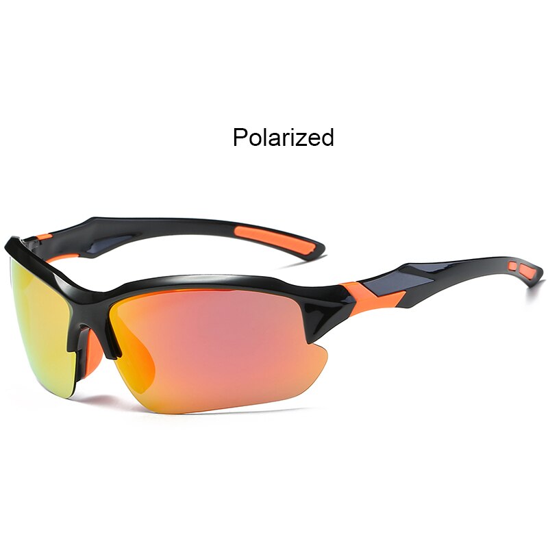 Fotokromiske fiskebriller polariseret  uv400 fisker solbriller unisex camping vandring briller sport løb cykelbriller: Sort rød
