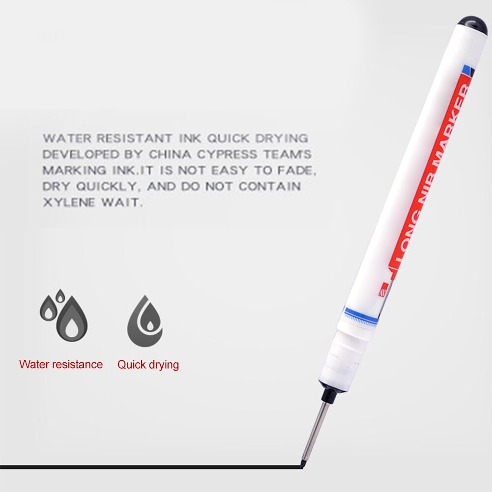 20mm Quick Drying Marker Pen Writing Carpenter Construction Deep Hole Home Decoration Water Resistant Multifunction Long Nib