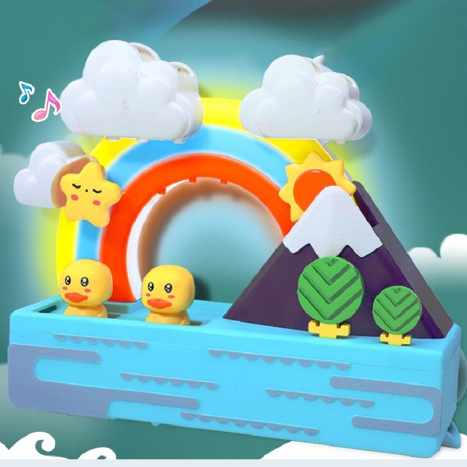 Bad Zuignappen Bad Speelgoed Zachte Eva Kids Baby Badkamer Water Speelgoed Vroege Educatief Zuig Up Vis Baden Speelgoed Licht muziek: Default Title