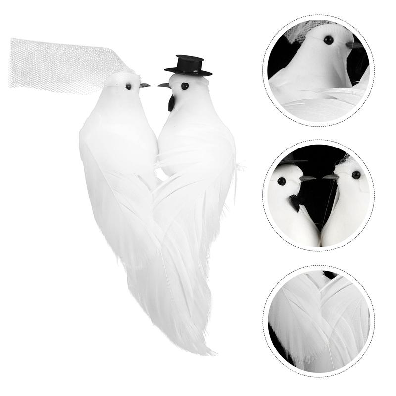1 Paar Creatieve Dove Modellen Schattige Foto Props Schattige Duiven Decors Voor Fotografie Thuis Bruiloft