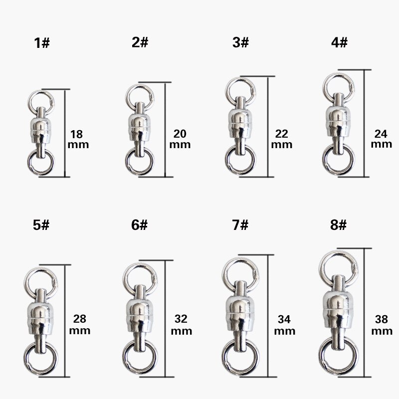10 stuks zware dubbele kogellagers roterende ring roestvrij staal wartels visconnectoren bidirectionele rotatie