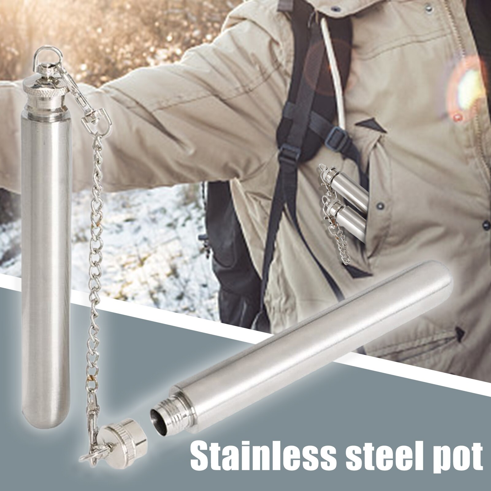 Mini Edelstahl Glaskolben Tragbare Öl Container Mini Edelstahl Glaskolben Mit Schraube Kappe Langlebig Glaskolben Rohre Für draussen