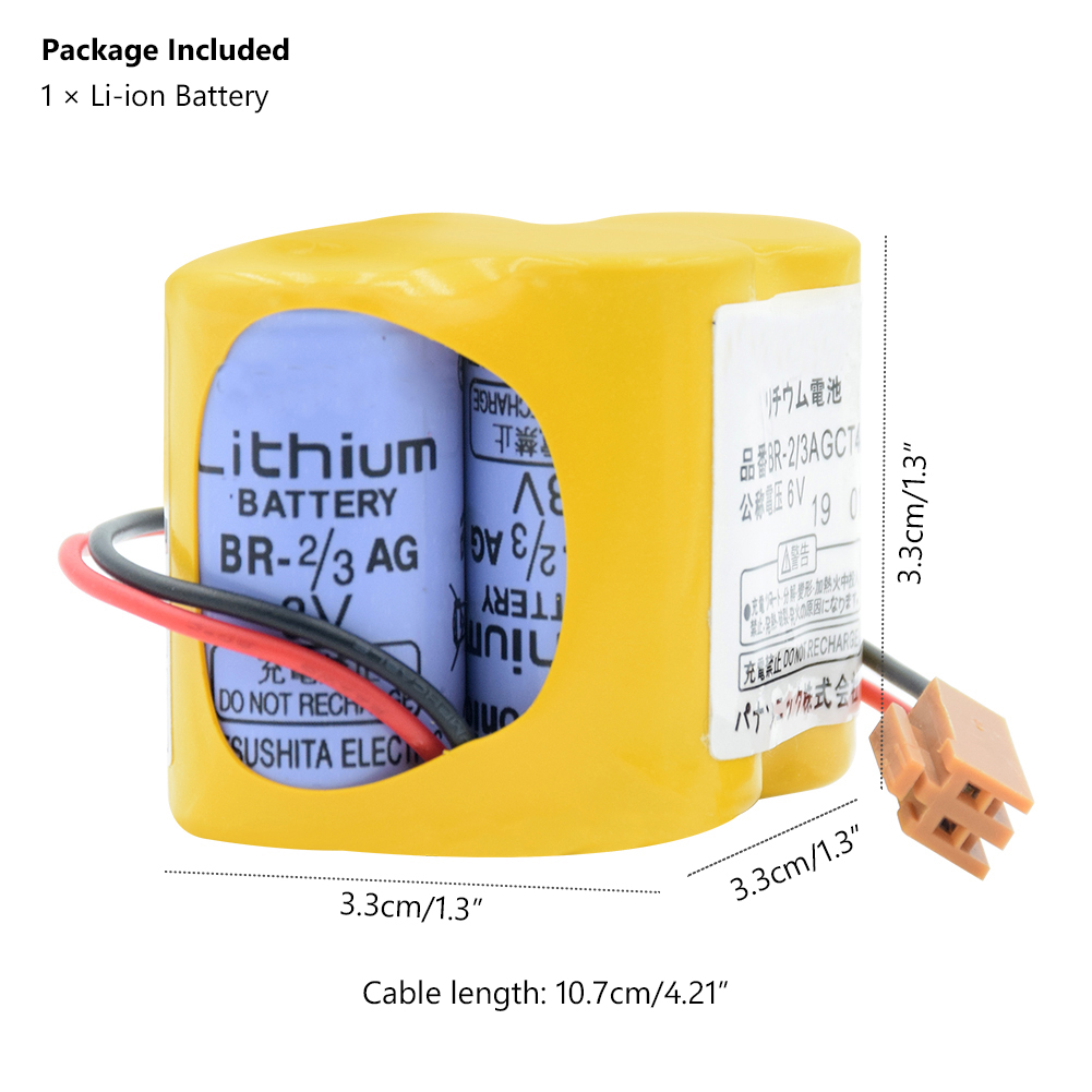 6V BR2/3AGCT4A Battery Pack 4400mAh 6 Volt A98L00310025 PLC Lithium