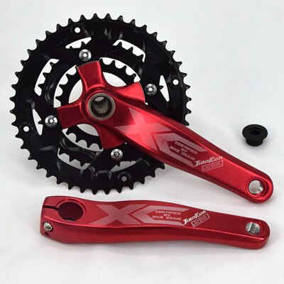 1 Pair JIANKUN 27 Speed Bike Crank Set 22/32/44T Bicycle Crank Set Hollow Tooth Plate 170mm Bicycle Crankset Sprocket: red